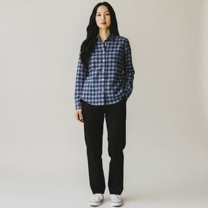 Giangi Napoli - Plaid Button-down Shirt - Blue/Gray Check